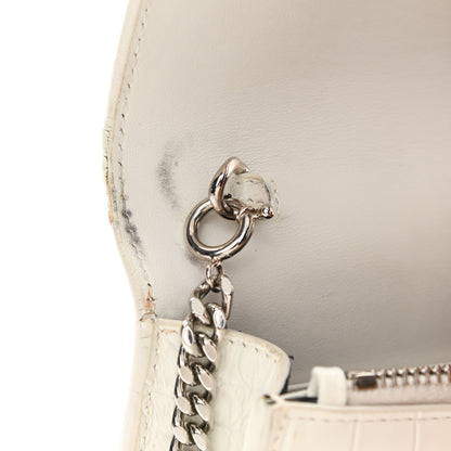Saint Laurent Calfskin Crocodile Embossed Kate Monogram Tassel Chain Wallet Crema Soft 12 of 13