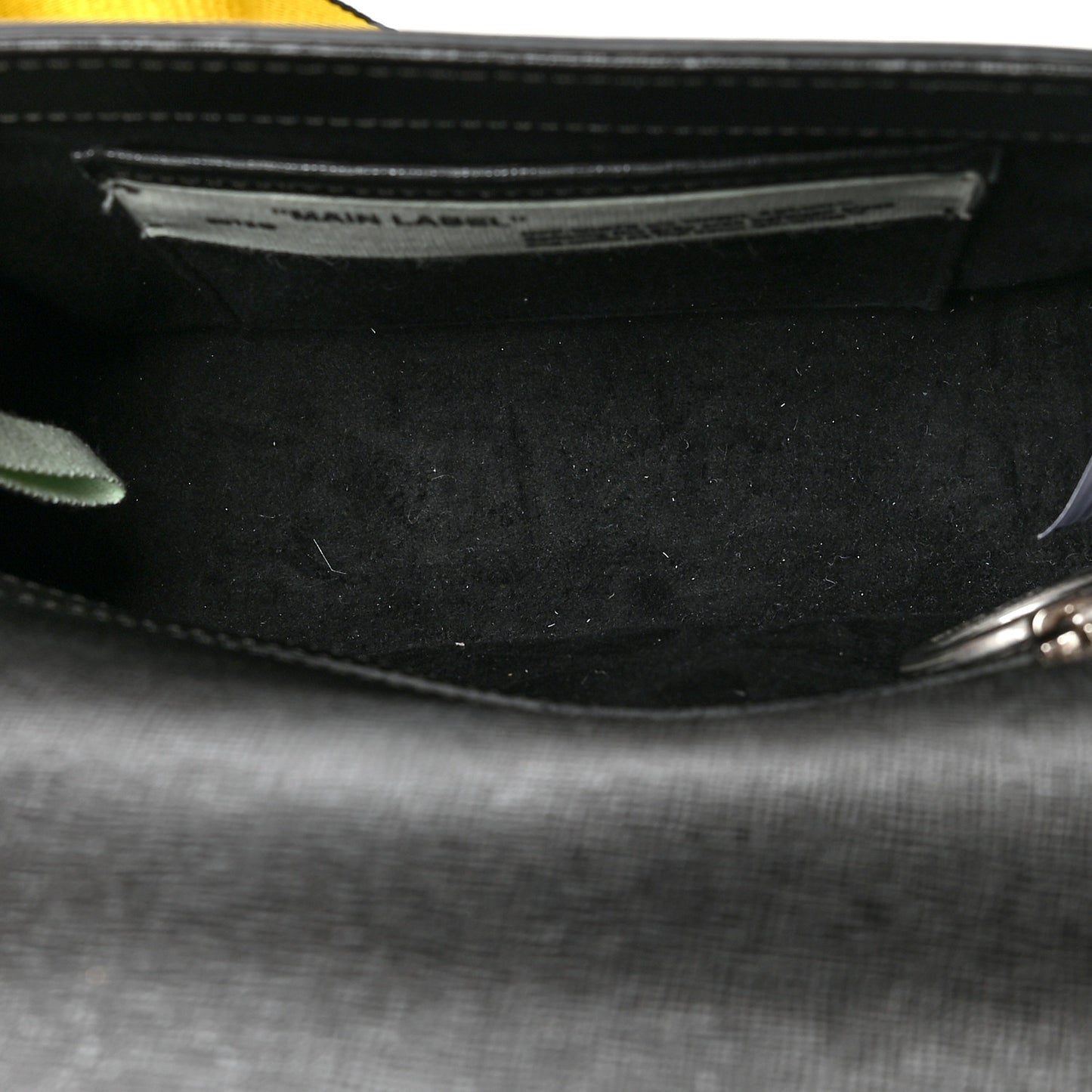 Saffiano Striped Diag Bag Black White