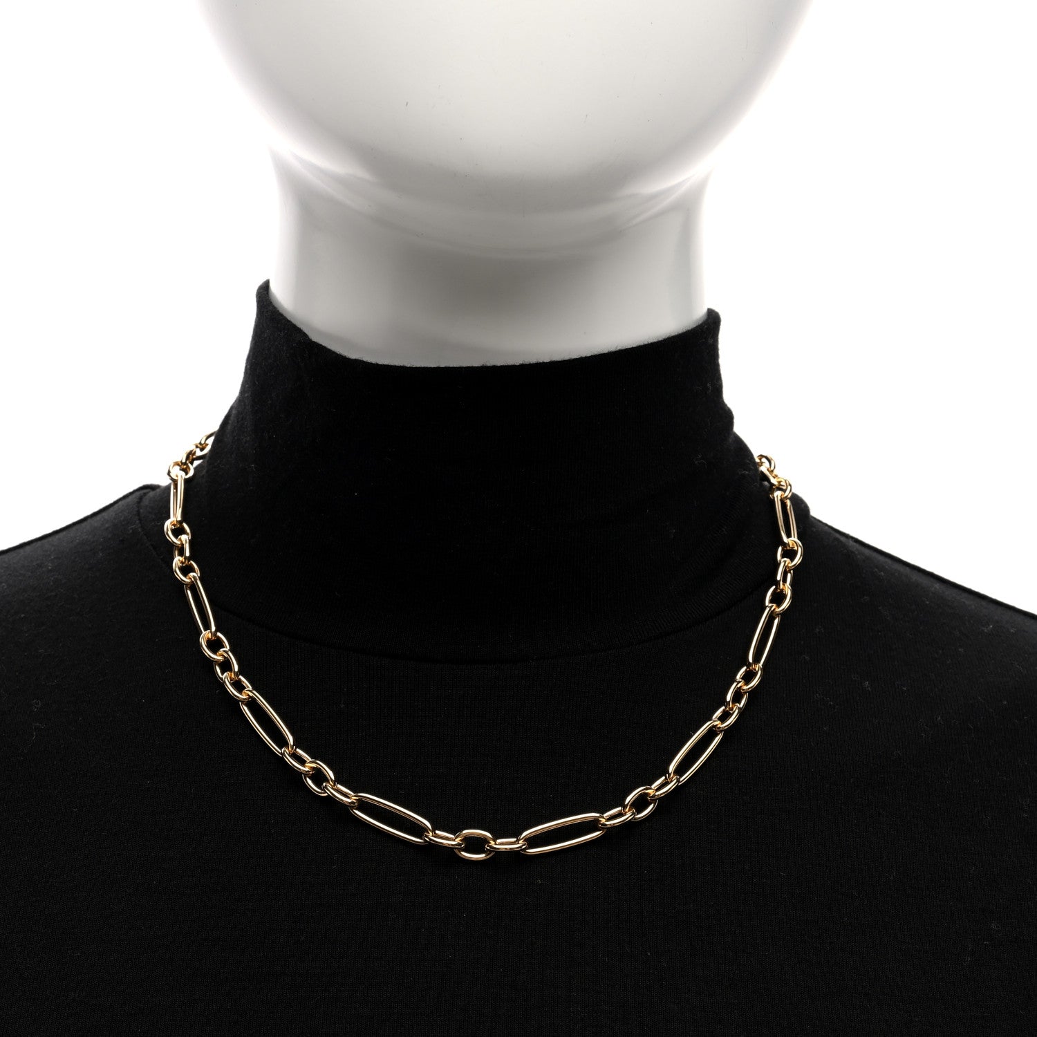 Roberto Coin 18K Yellow Gold Alternating Long and Short Oval Link Necklace 2 of 4