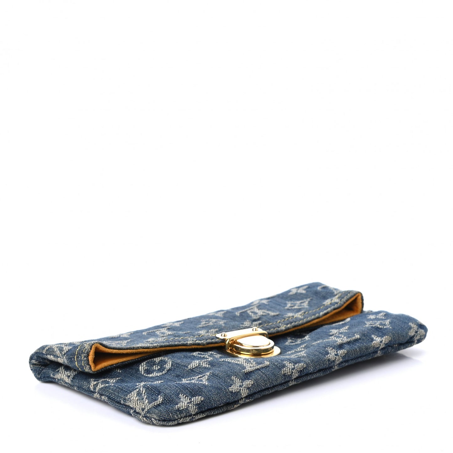 Monogram Denim Pochette Plat Clutch Blue