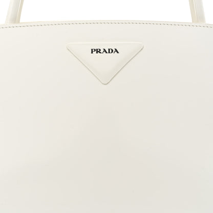 Prada Spazzolato Architectural Line Horizontal Bag White 8 of 10