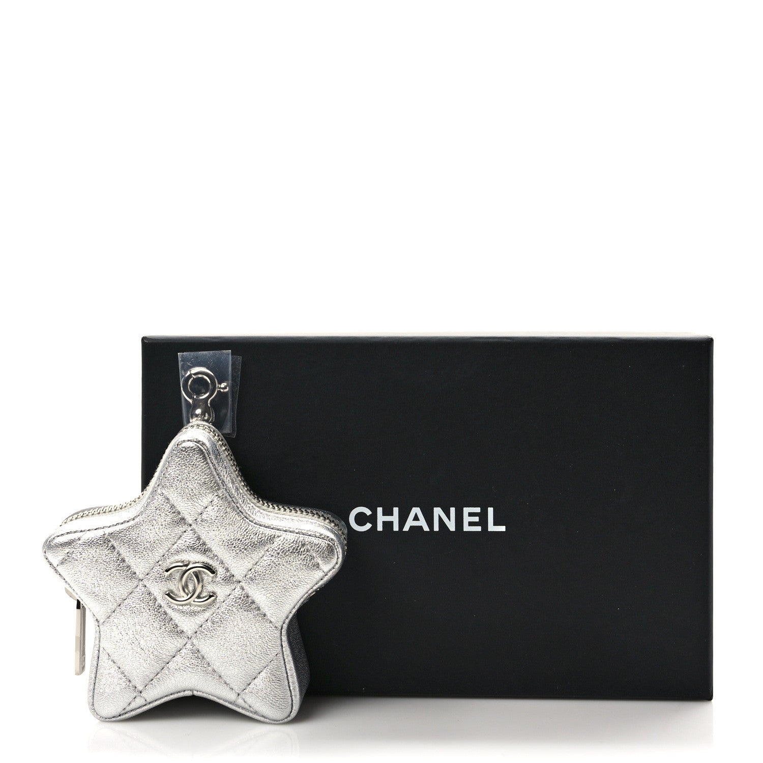 Chanel Metallic Lambskin Walk Of Fame Star Clip On Coin Purse Silver 8 of 8