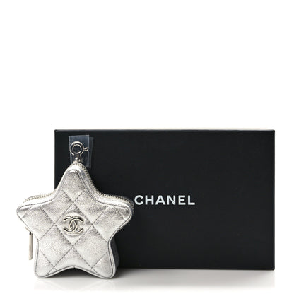Chanel Metallic Lambskin Walk Of Fame Star Clip On Coin Purse Silver 8 of 8