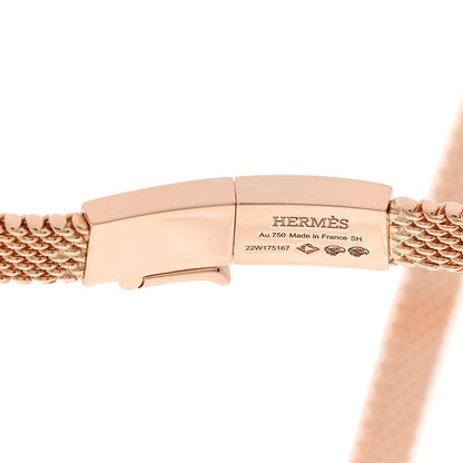 Hermes 18K Rose Gold Diamond Kelly Gavroche Necklace SH 5 of 6