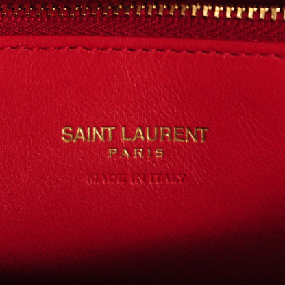 Saint Laurent Calfskin Matelasse Chevron Small Monogram Cabas Lipstick Red 6 of 7