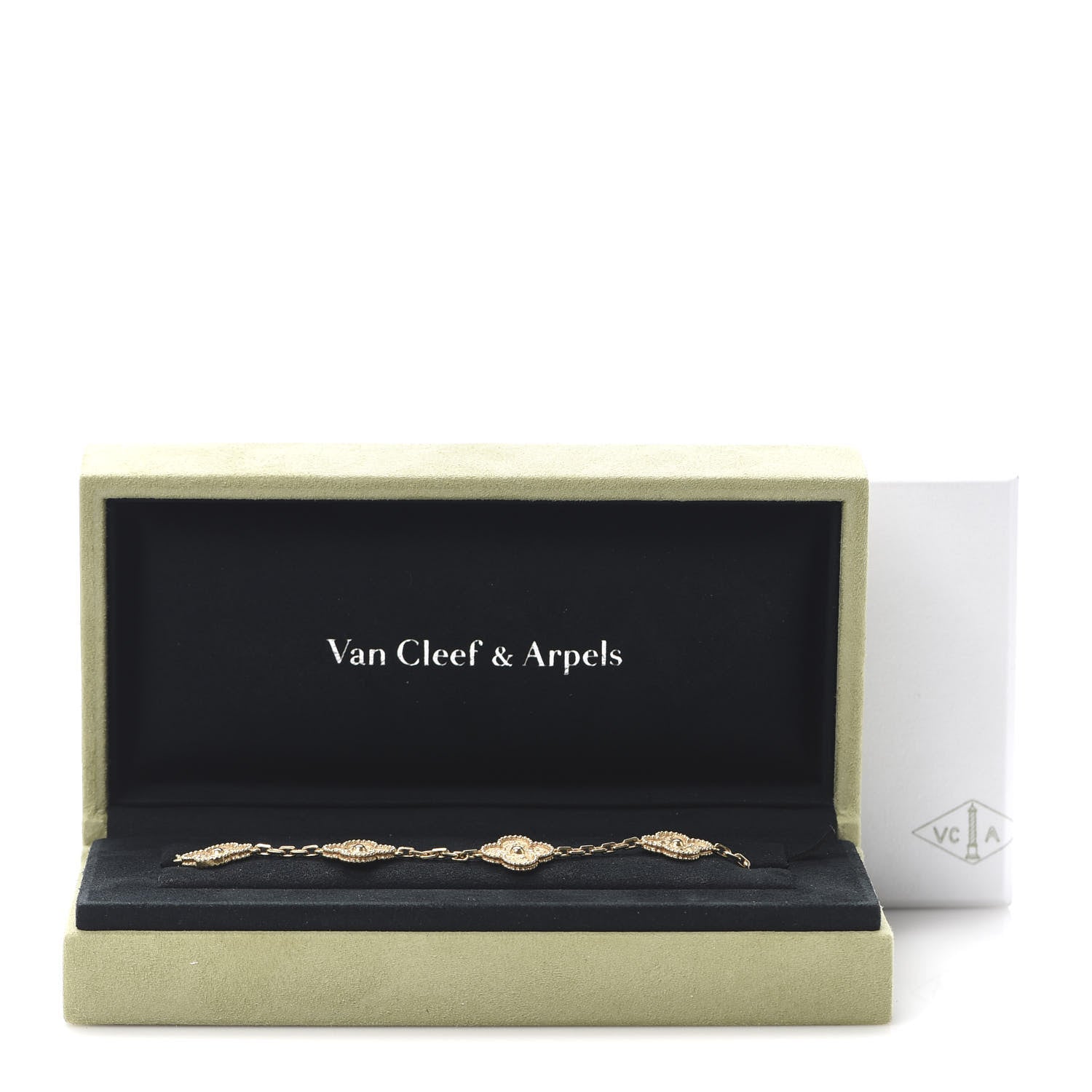 Van Cleef & Arpels 18K Yellow Gold 5 Motifs Vintage Alhambra Bracelet 7 of 7
