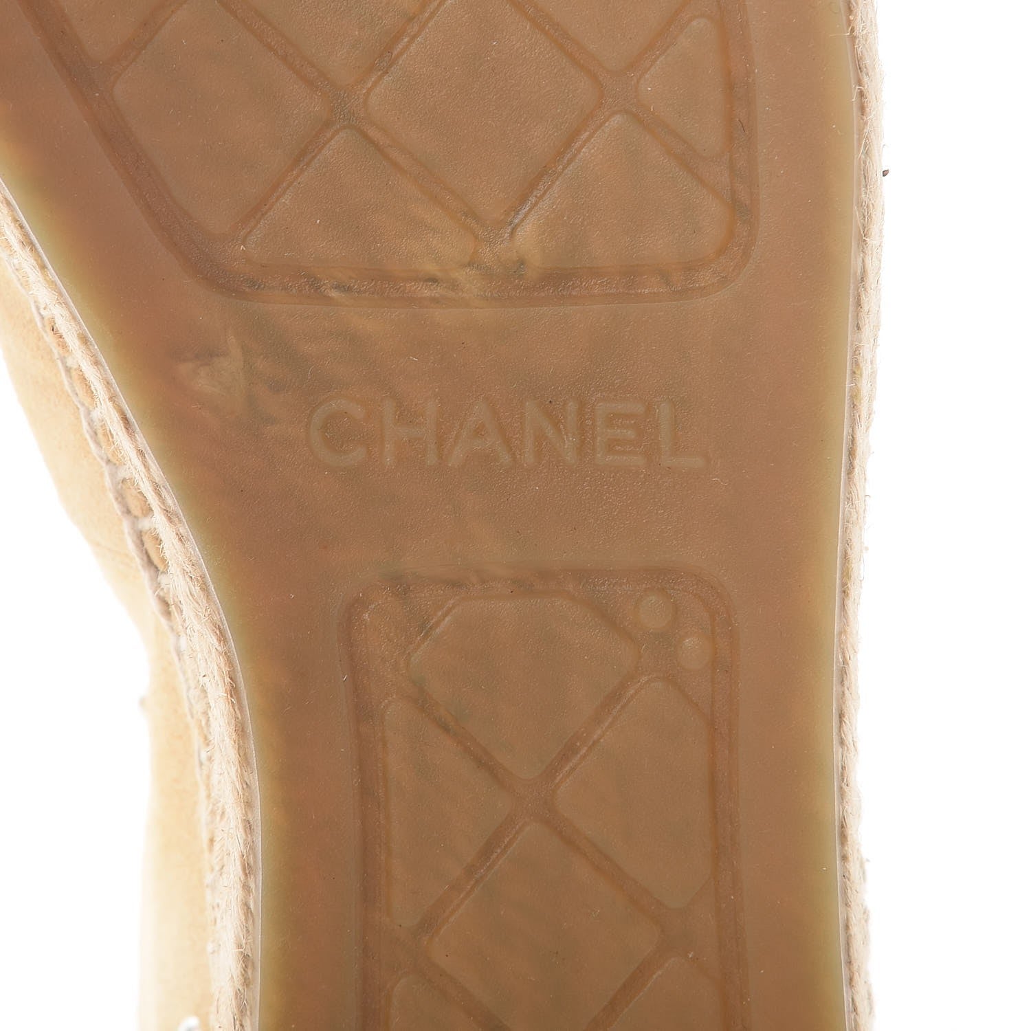 Chanel Suede Pearl CC Espadrilles 40 Beige Black 7 of 11