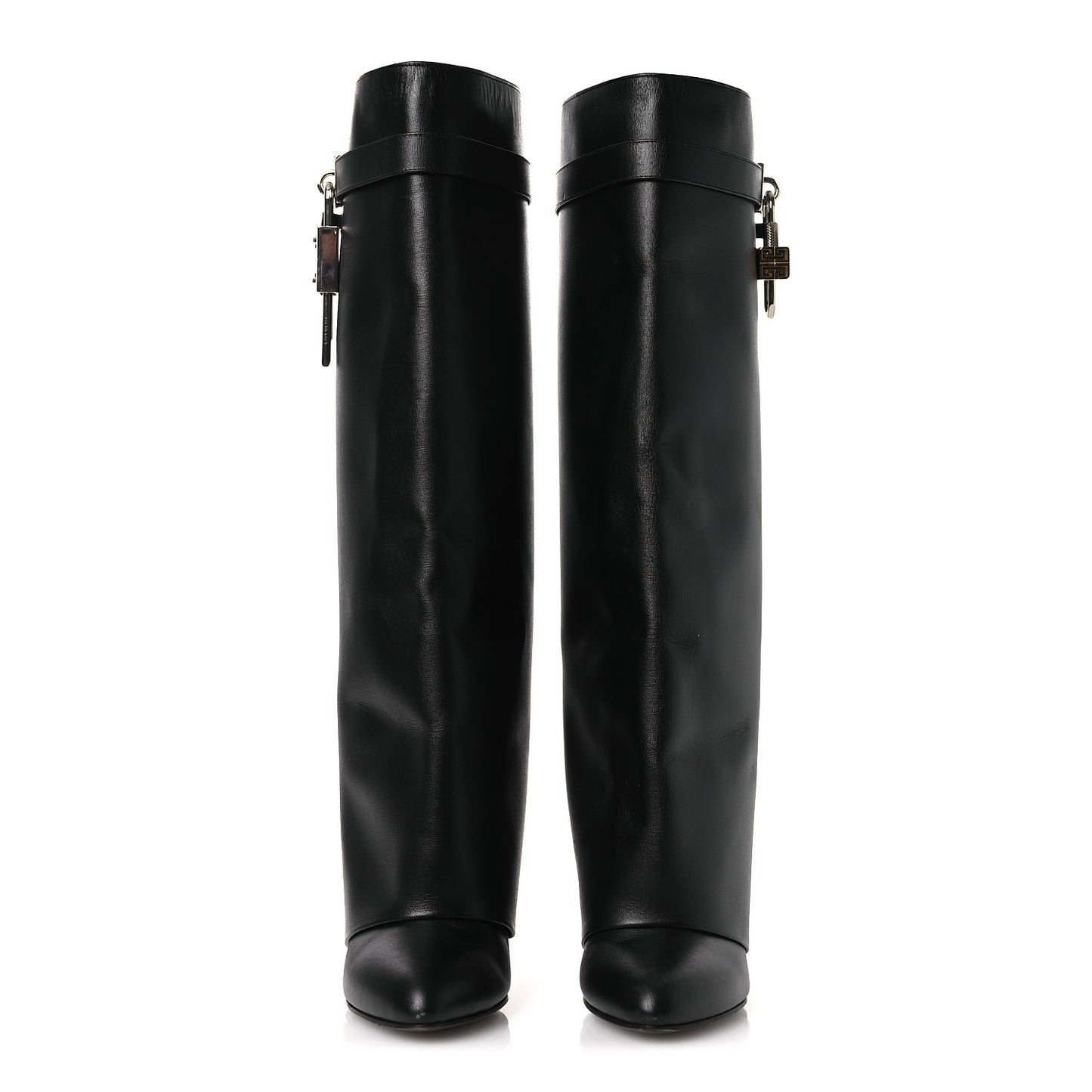 Calfskin Shark Lock Pant Boots 37 Black