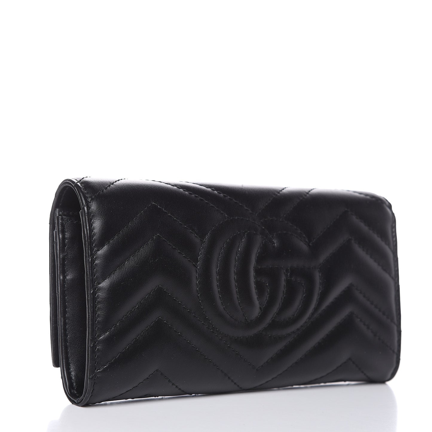 Calfskin Matelasse GG Marmont Continental Wallet Black