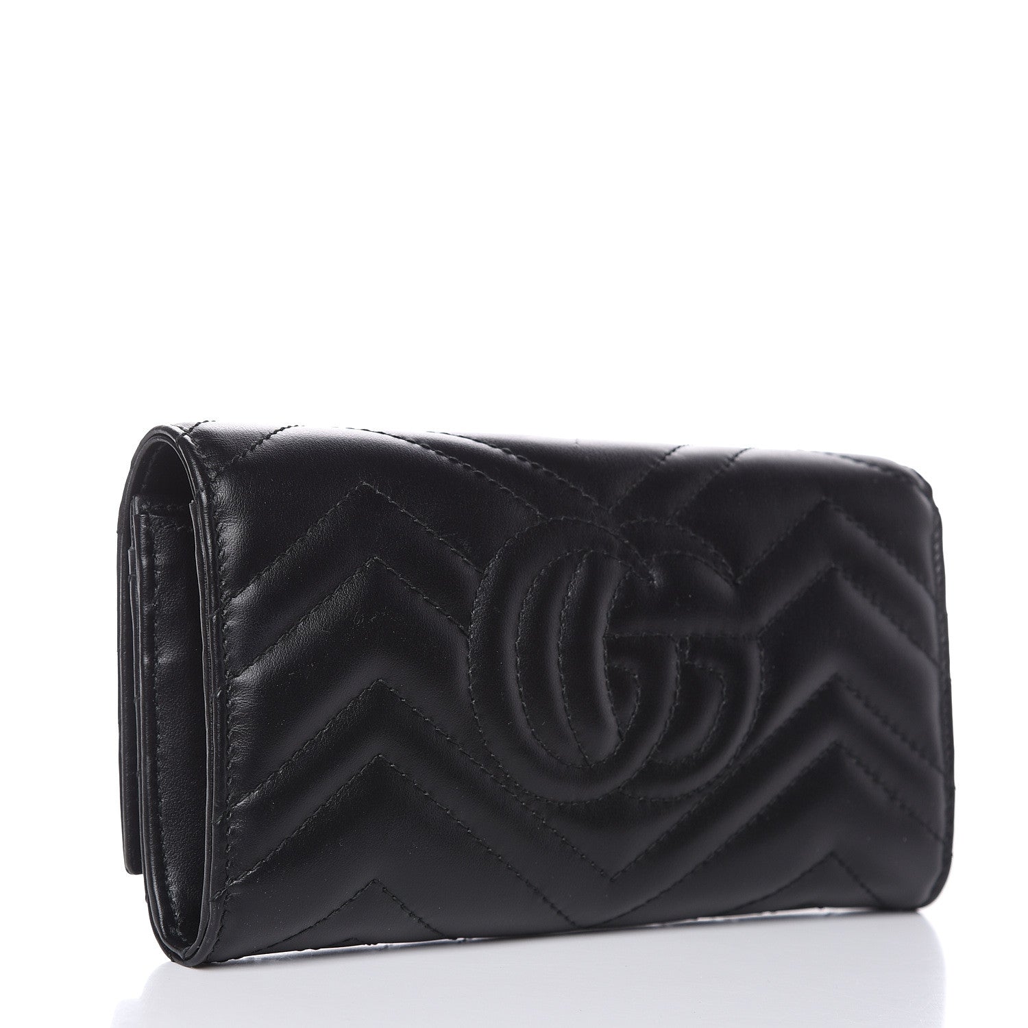 Gucci Calfskin Matelasse GG Marmont Continental Wallet Black 3 of 7