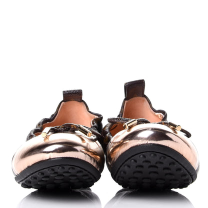 Louis Vuitton Patent Monogram Flirty Ballerina Flats 38 Gold 2 of 7
