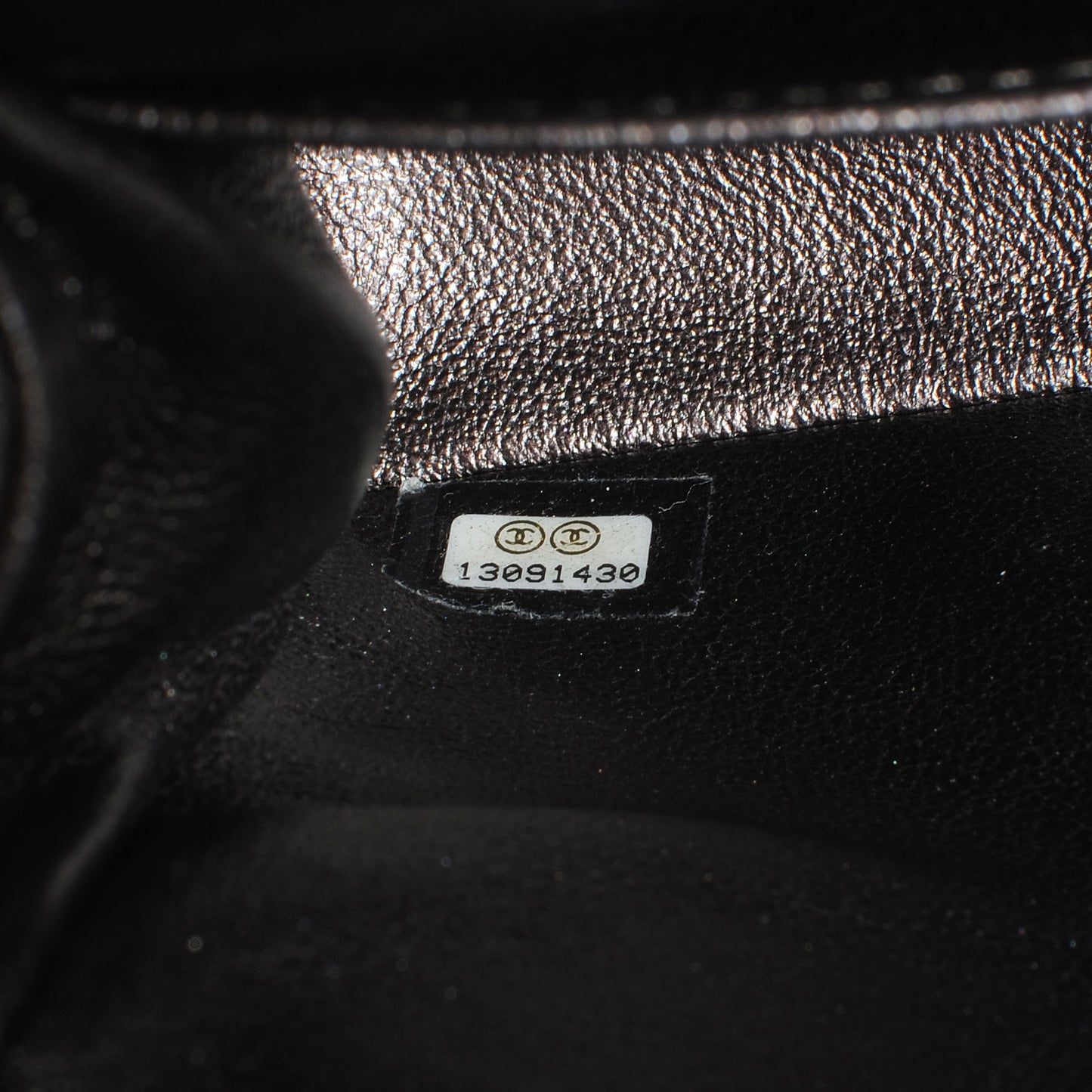 Lambskin Medium Double Flap Dark Metallic Grey