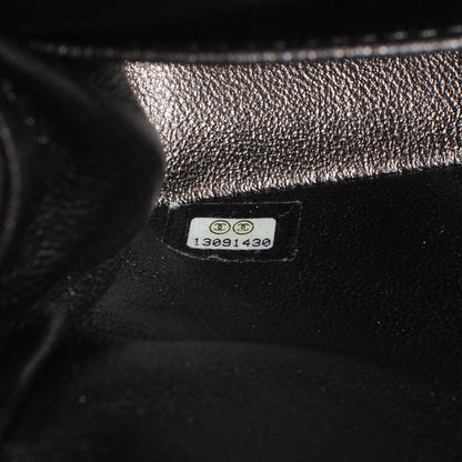 Chanel Lambskin Medium Double Flap Dark Metallic Grey 9 of 10
