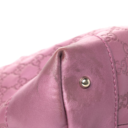 Gucci Metallic Soft Guccissima Large Heart Bit Charm Top Handle Tote Fresia Rose 13 of 22