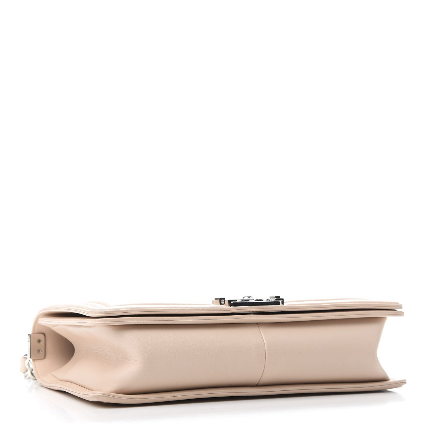 Lambskin Chevron Quilted New Medium Boy Flap Beige