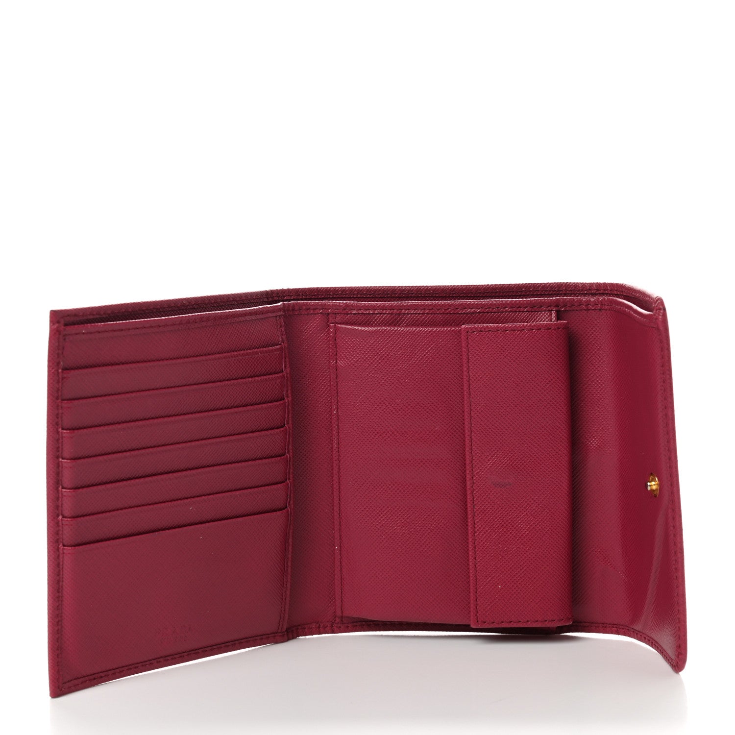 Prada Saffiano Metal Flap Wallet Ibisco 5 of 9