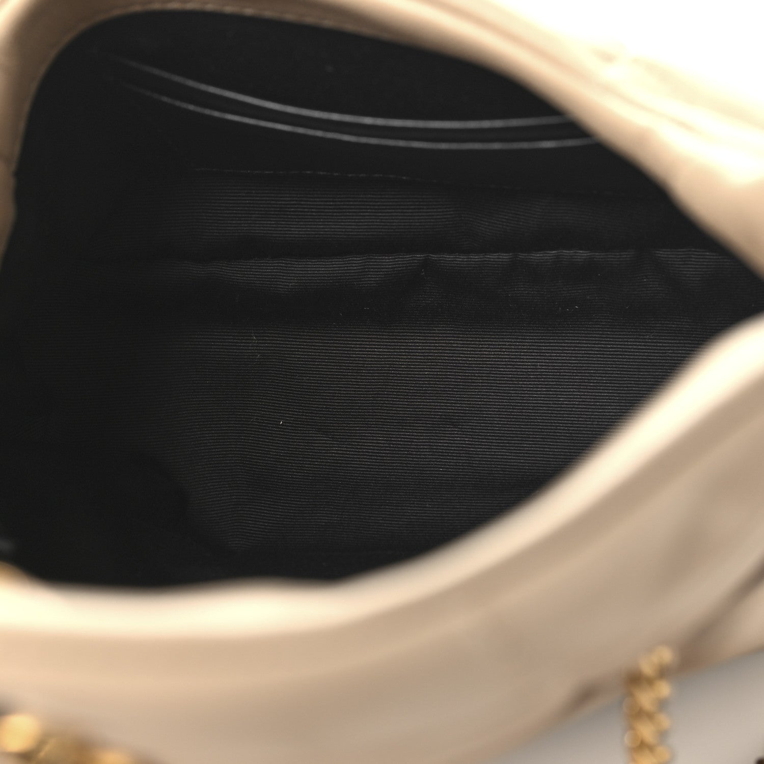 Saint Laurent Lambskin Quilted Toy Loulou Puffer Monogram Chain Satchel Dark Beige 5 of 10