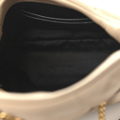Saint Laurent Lambskin Quilted Toy Loulou Puffer Monogram Chain Satchel Dark Beige 5 of 10
