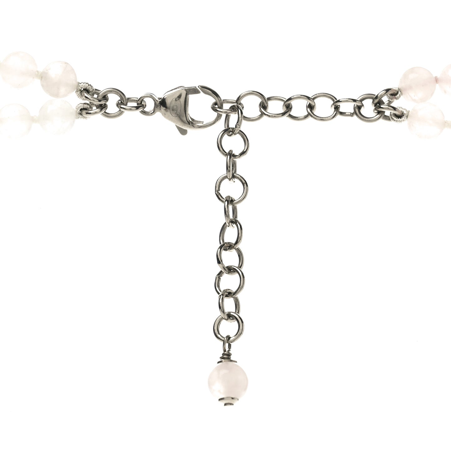 Beaded Crystal CC Long Necklace Pink