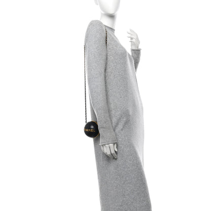 Chanel Lambskin Quilted Sphere Minaudiere Chain Clutch Black 2 of 10