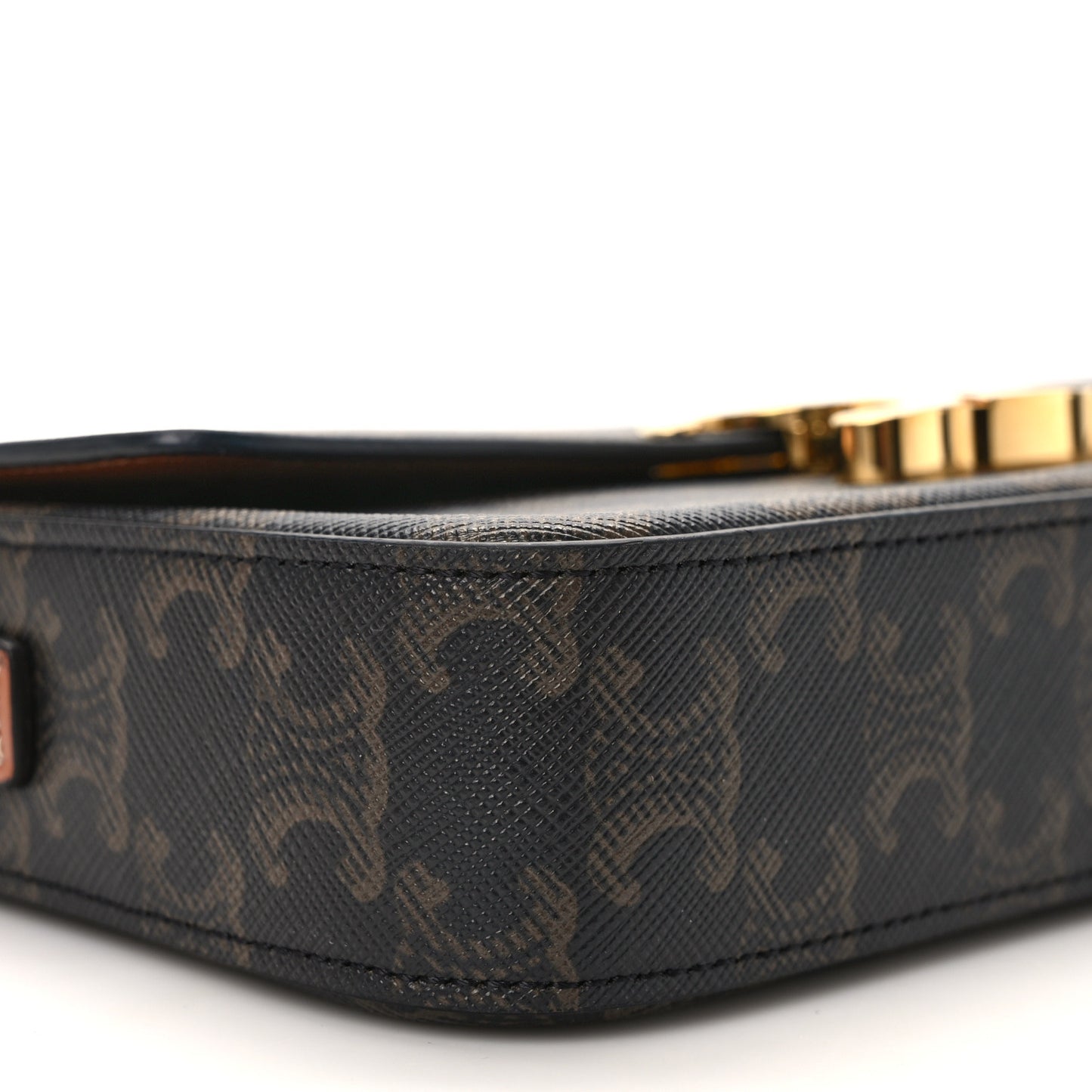 Canvas Calfskin Triomphe Shoulder Bag Tan