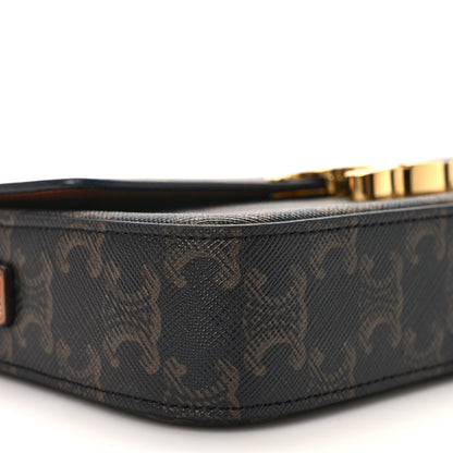 Celine Canvas Calfskin Triomphe Shoulder Bag Tan 8 of 9