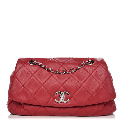 Chanel Calfskin Quilted CC Curvy Flap Red 1 of 7