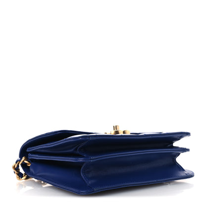 Chanel Calfskin Quilted Small Dual Handle Chain Flap Bag  Blue 4 of 11