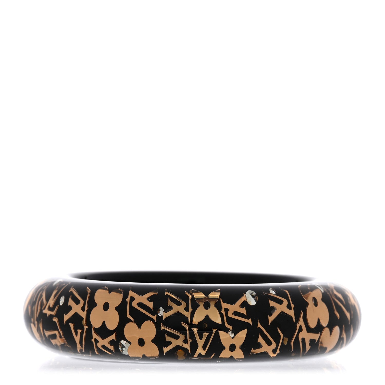 Louis Vuitton Resin Swarovski Medium Inclusion Bracelet GM Black 1 of 5