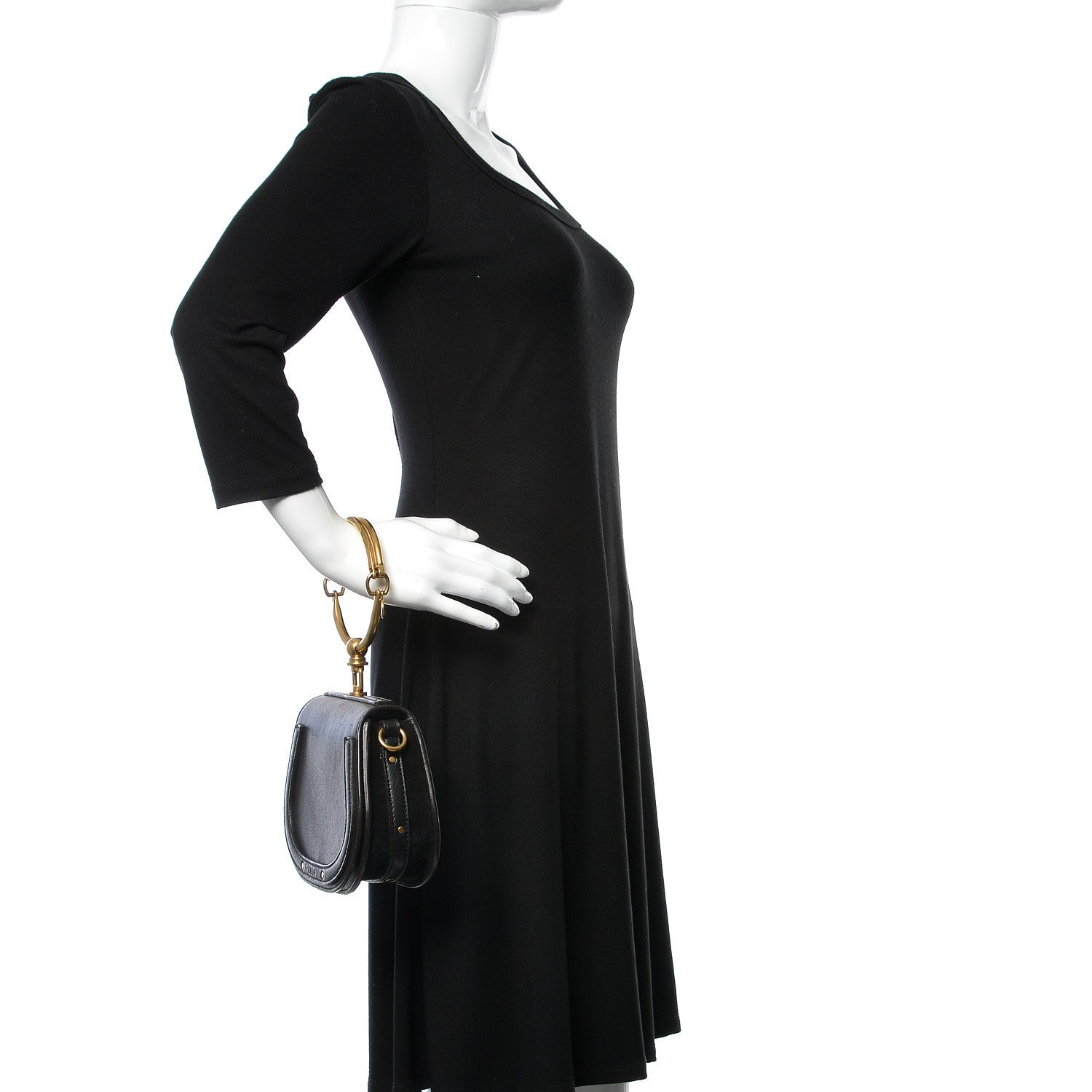 Chloe Calfskin Small Nile Bracelet Bag Black 2 of 8