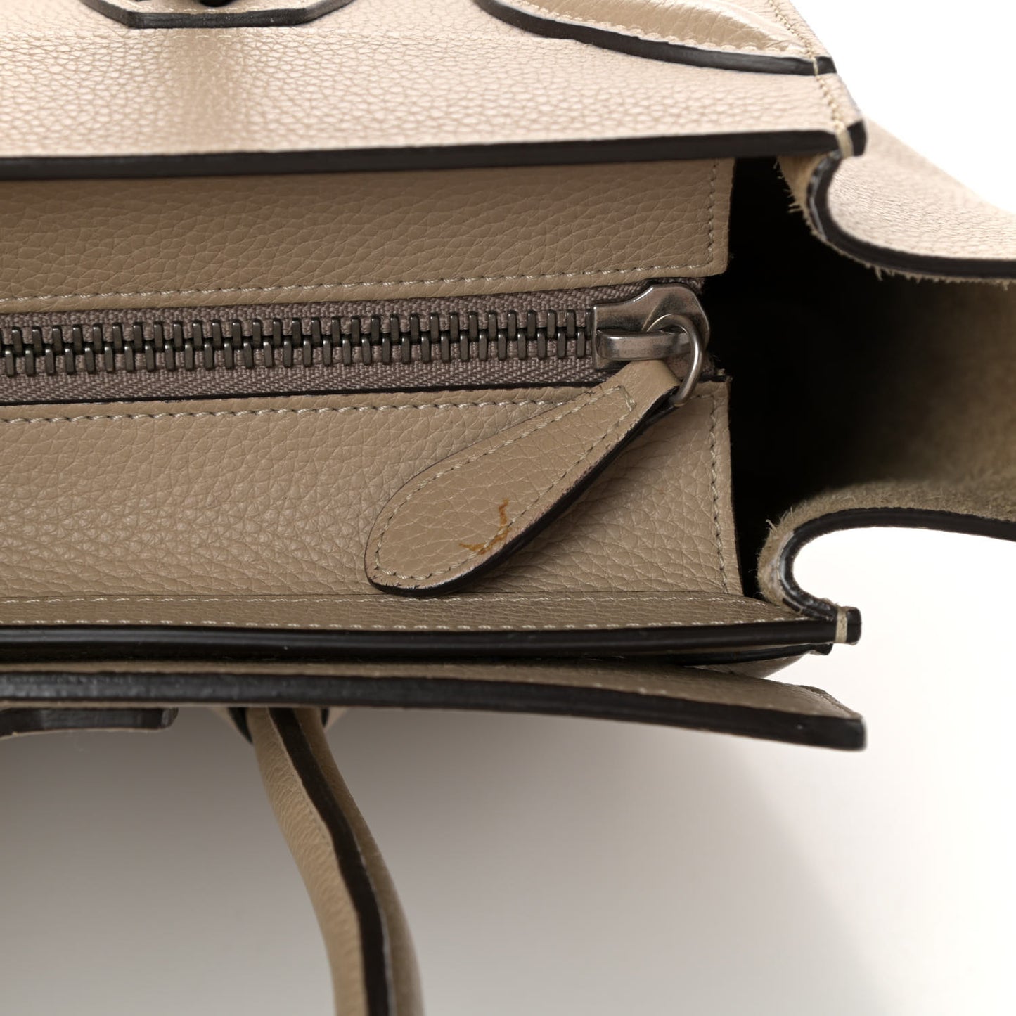 Drummed Calfskin Micro Luggage Dune