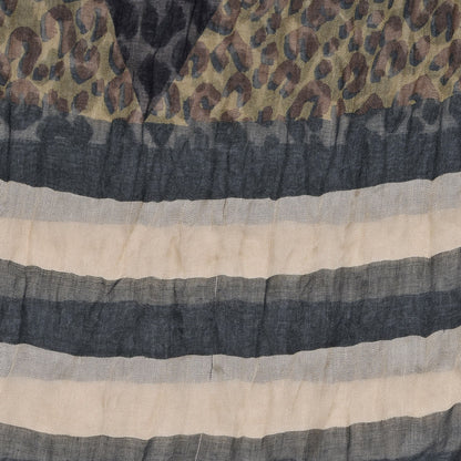 Louis Vuitton Cashmere Silk Leopard V Stole Kaki Vanilla 5 of 9