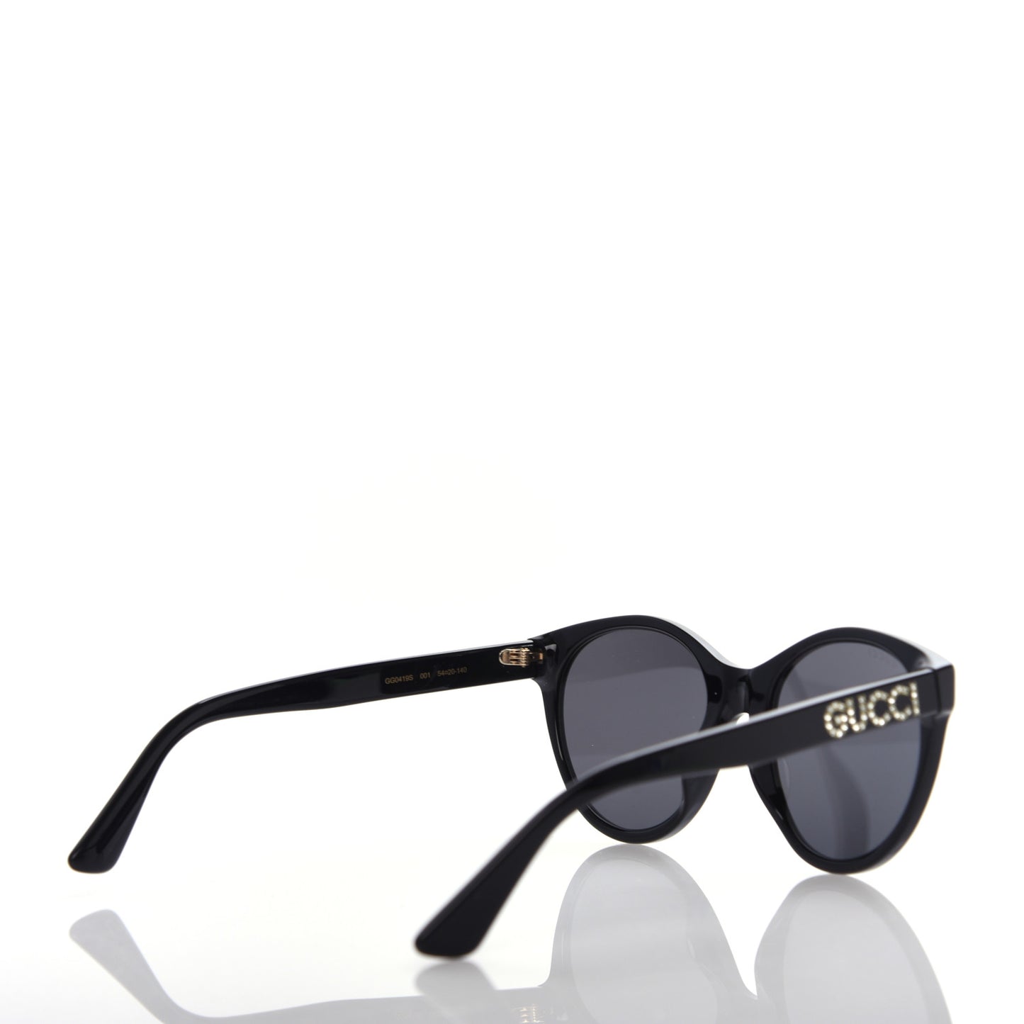 Round Frame Crystal Sunglasses GG 0419S Black