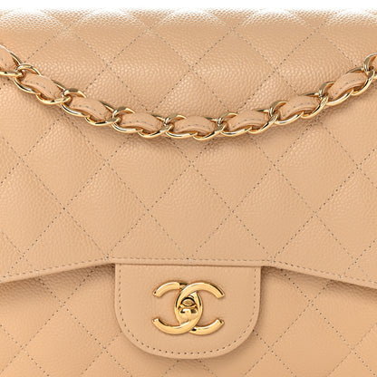 Chanel Caviar Quilted Jumbo Double Flap Beige Clair 8 of 12