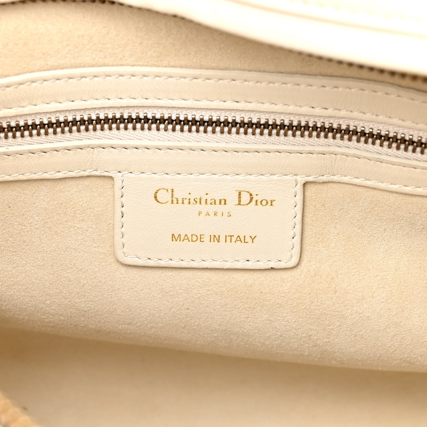 Lambskin Cannage Studded Large Supple Lady Dior White