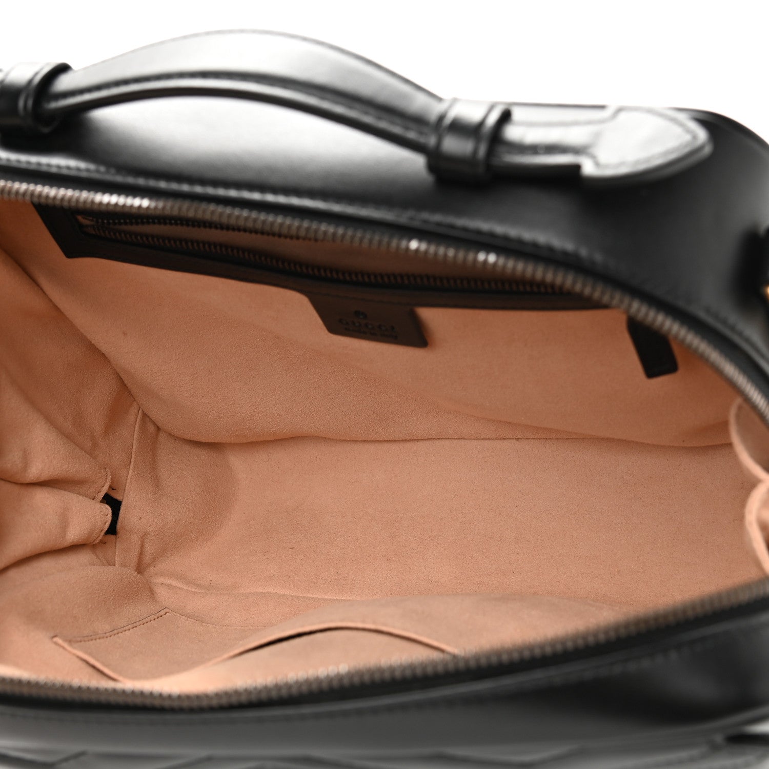Gucci Calfskin Matelasse Sylvie Web Small GG Marmont Top Handle Shoulder Bag Black 5 of 11