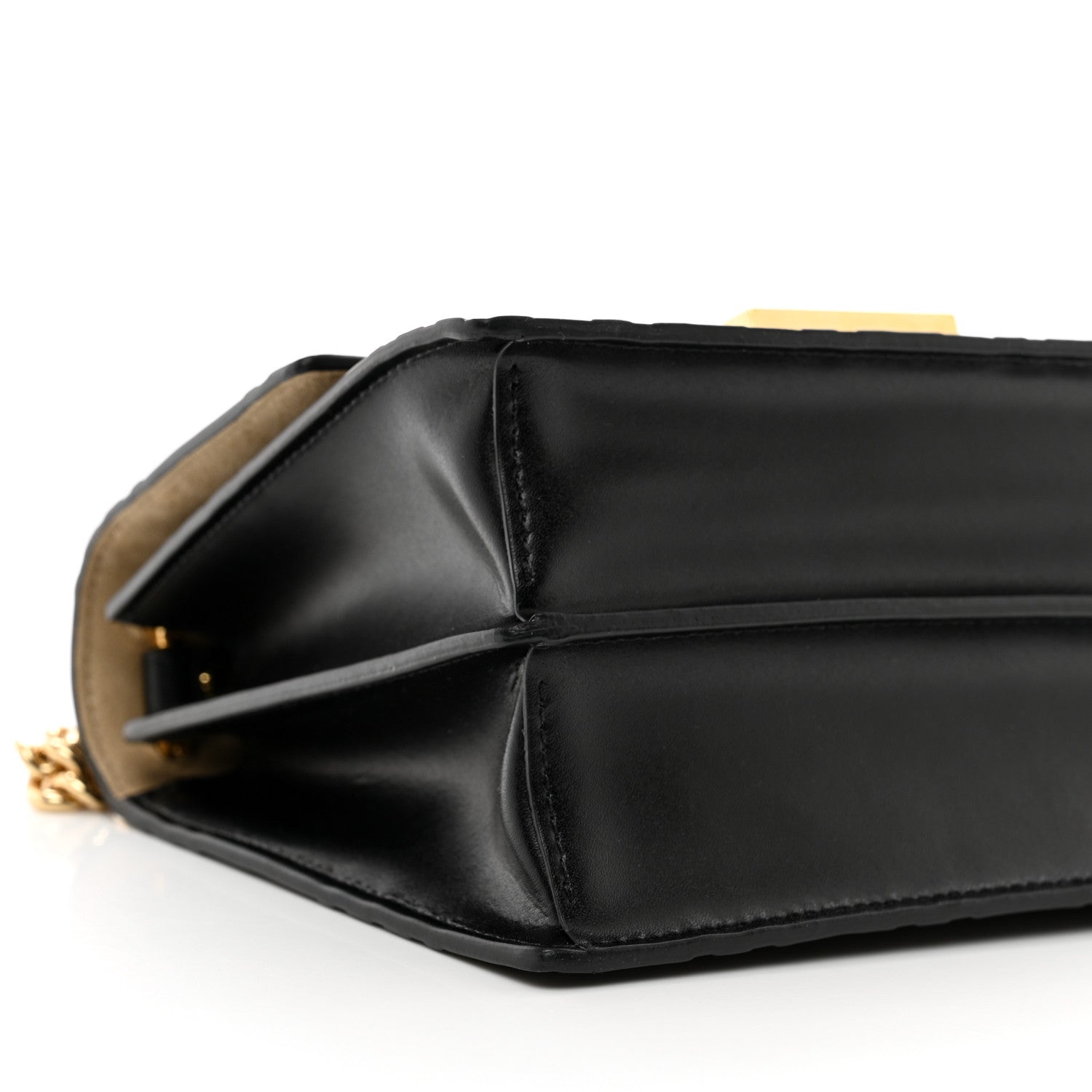 Fendi Vitello Liberty Bi-Color FF 1974 Embossed Small Kan U Shoulder Bag Maya Black 8 of 9
