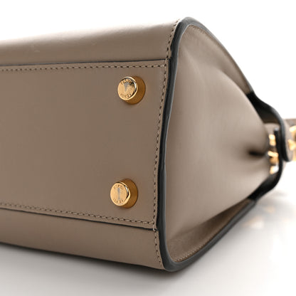 Fendi Vitello Tahiti Burro Medium Peekaboo Iconic Essentially Satchel Tortora Black 11 of 13