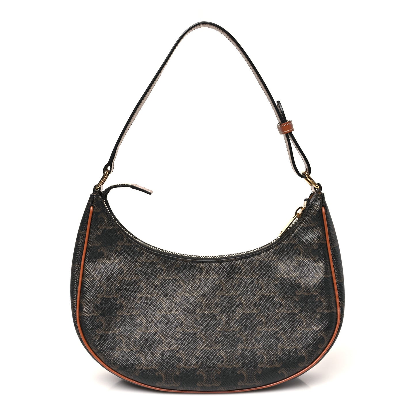 Triomphe Canvas Calfskin Ava Shoulder Bag Tan