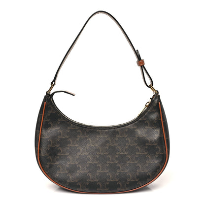 Celine Triomphe Canvas Calfskin Ava Shoulder Bag Tan 1 of 9