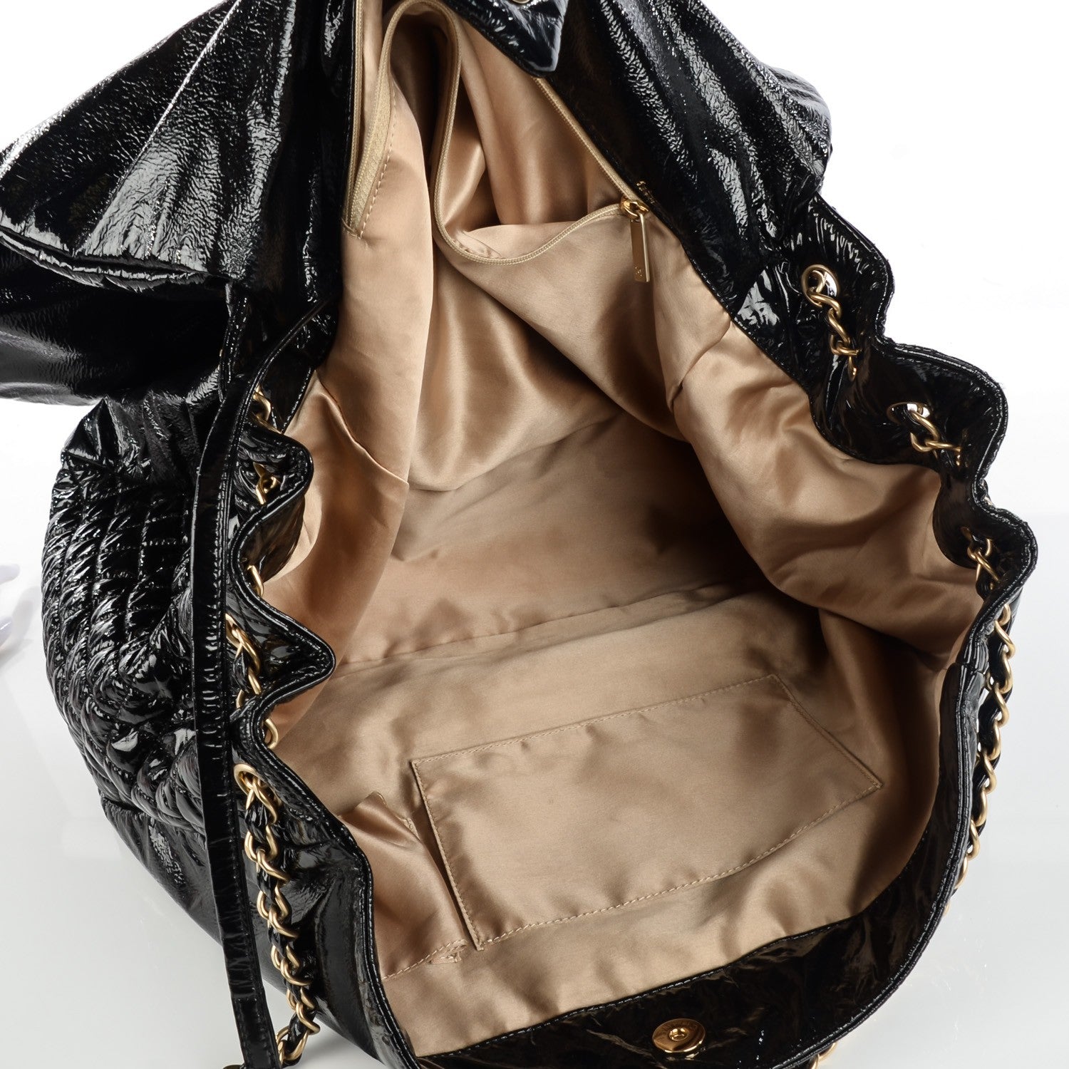 Chanel Vinyl Rock and Chain Large Flap Black 7 of 7