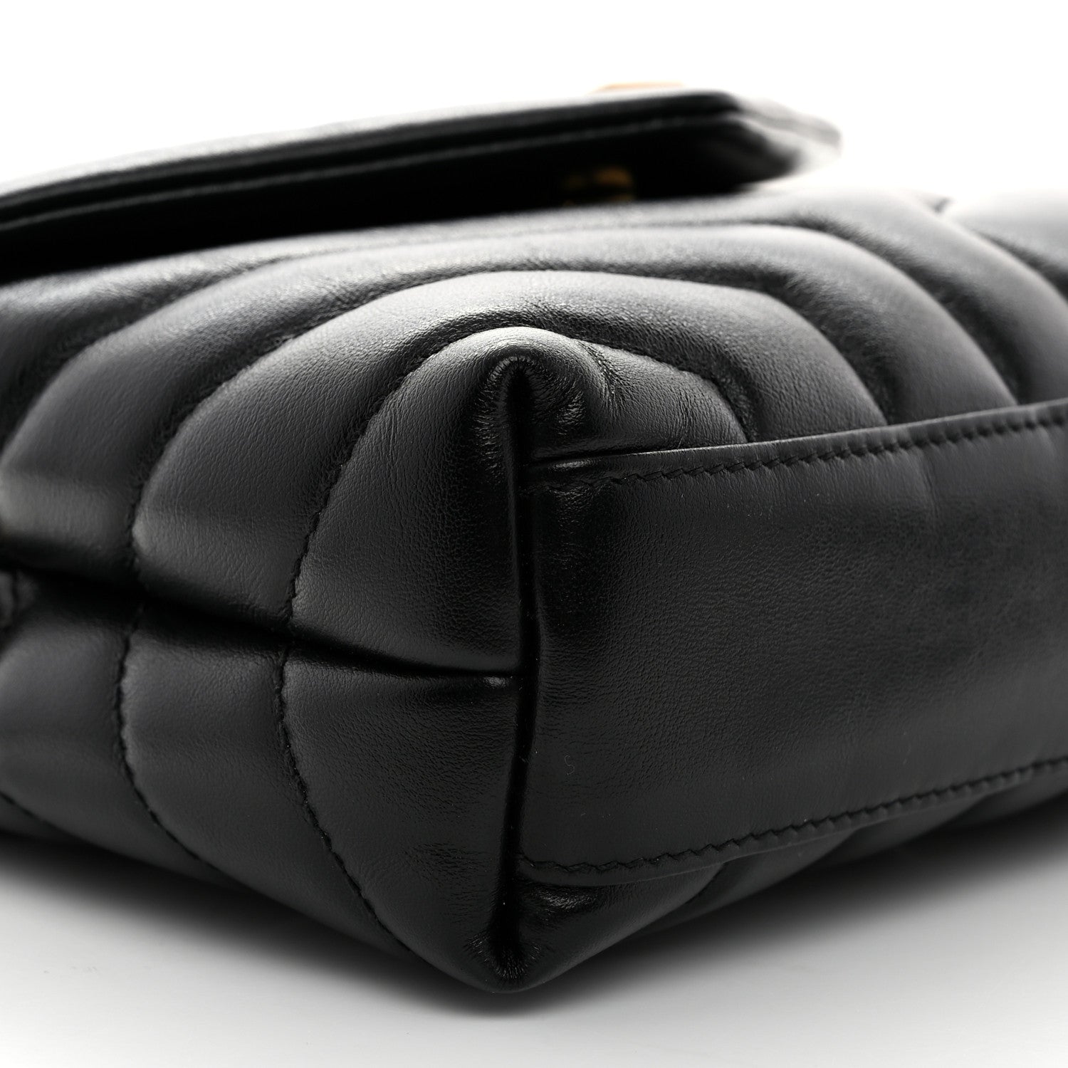 Saint Laurent Calfskin Y Quilted Monogram Toy Loulou Crossbody Bag Black 9 of 10