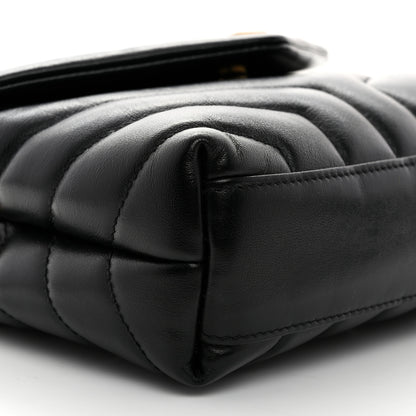 Saint Laurent Calfskin Y Quilted Monogram Toy Loulou Crossbody Bag Black 9 of 10