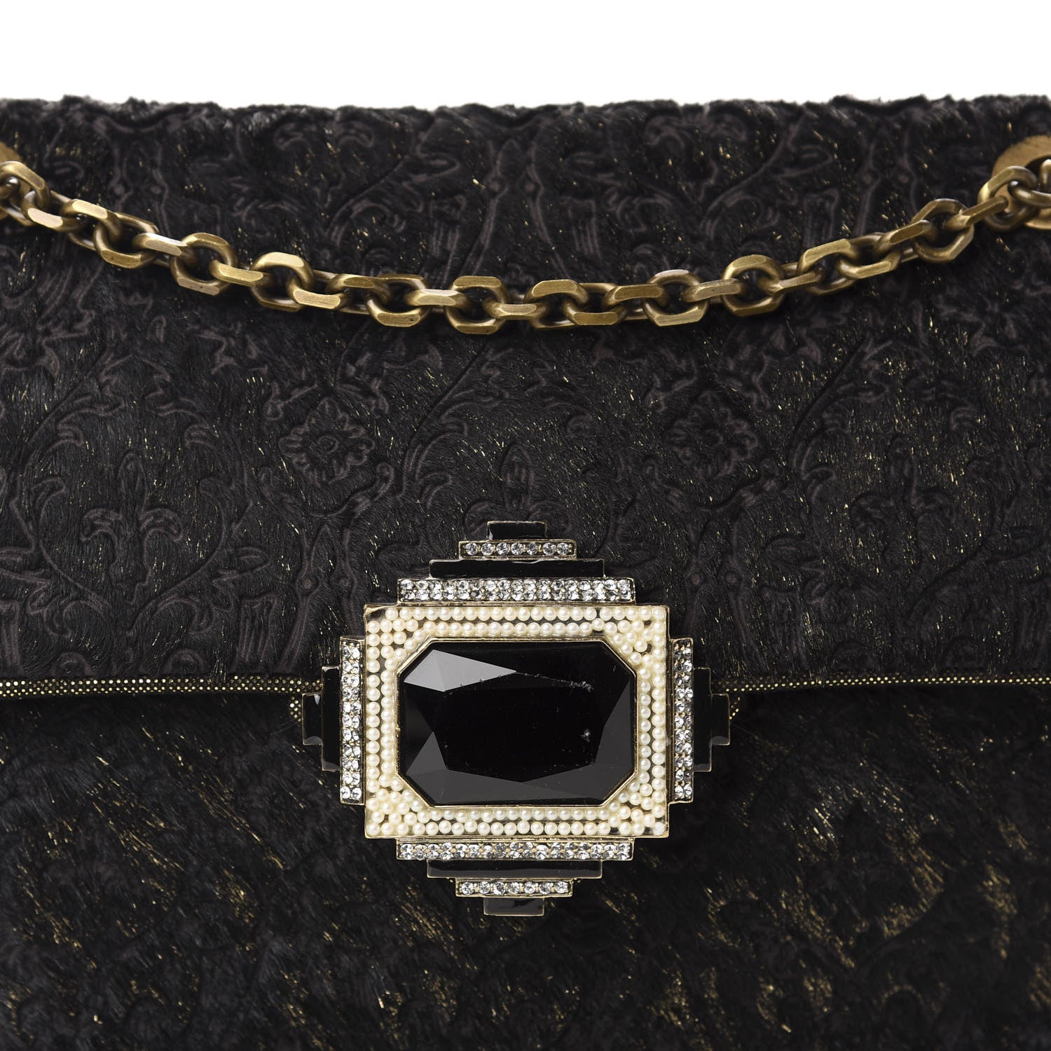 Judith Leiber Calf Hair Embroidered Shoulder Bag Black 10 of 10