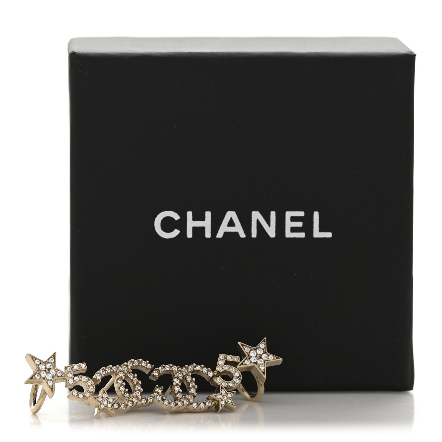 Chanel Crystal Star 5 CC Earrings Gold 5 of 5