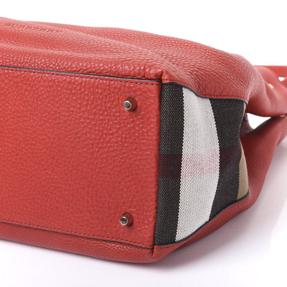 Burberry Grainy Calfskin House Check Medium Maidstone Red 6 of 8