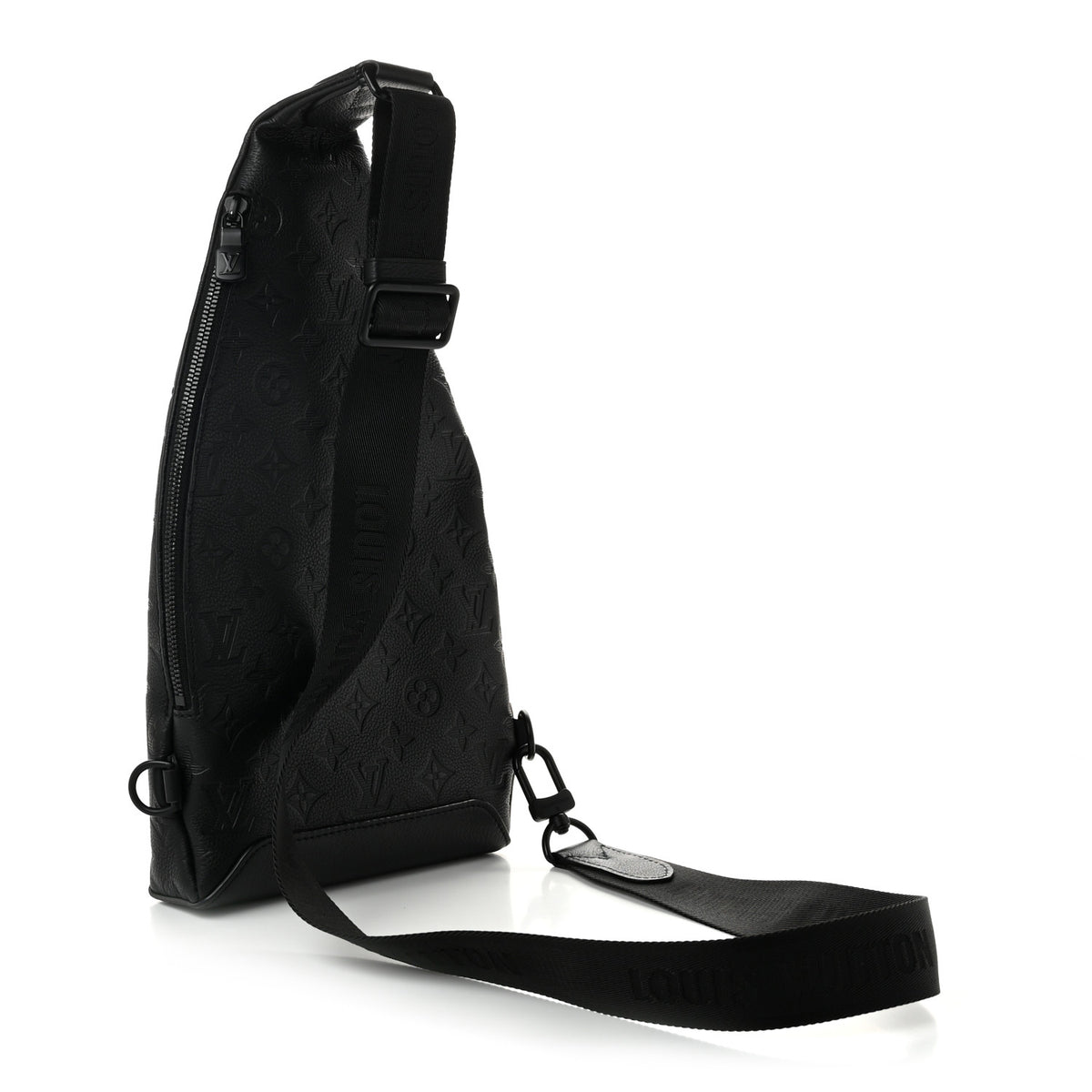 Calfskin Shadow Monogram Duo Slingbag Black