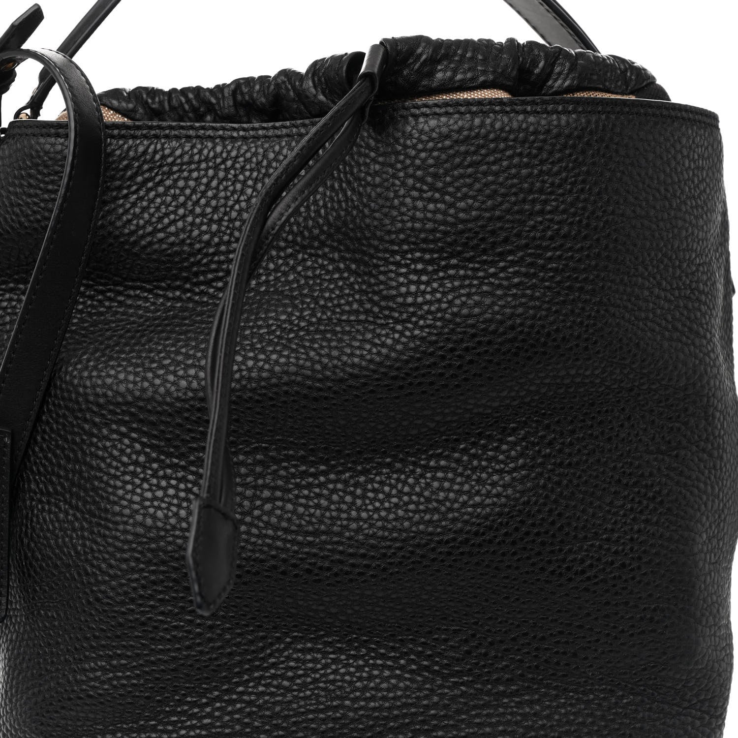 Burberry Grainy Calfskin Medium Check Ashby Hobo Black 8 of 18