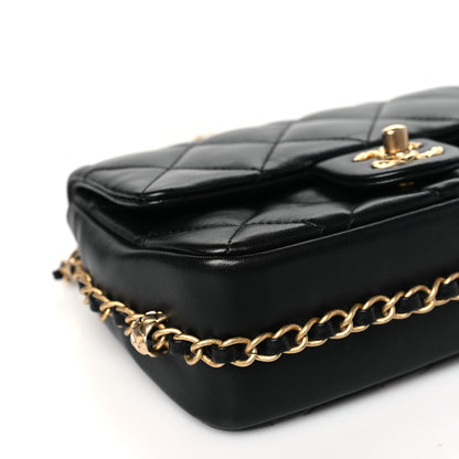 Chanel Lambskin Quilted CC Small Dynasty Flap Black 9 of 11