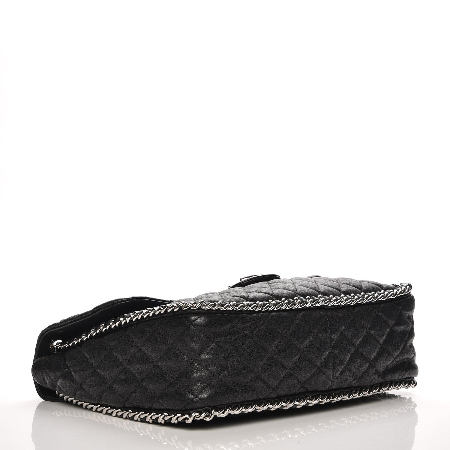 Chanel Washed Lambskin Quilted Maxi Chain Around Flap Black 4 of 8